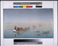 Canoes in a fog, lake Superior