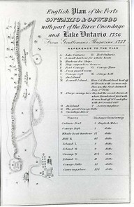 English plan of the Forts Ontario & Oswego with part of the River Onondago and Lake Ontario 1756